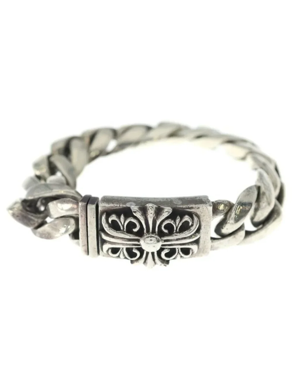 Chrome Hearts ID Box Keeper Classic Link Box ID Bracelet Silver
